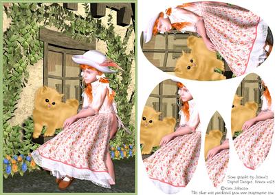 Girl and Angora Kitten