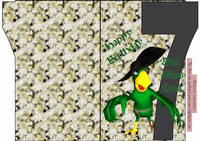 Pirate Parrot Number Card
