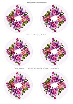 Roses and Butterfly - Glass Decoration