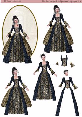 Elegant Lady in Black and Gold