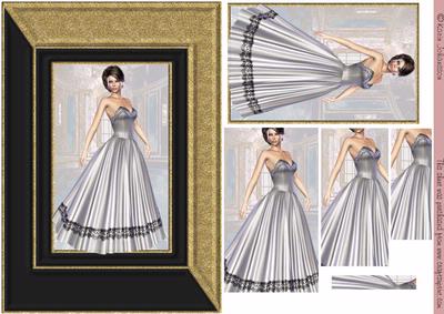 Elegant Lady in Black and White Pyramid