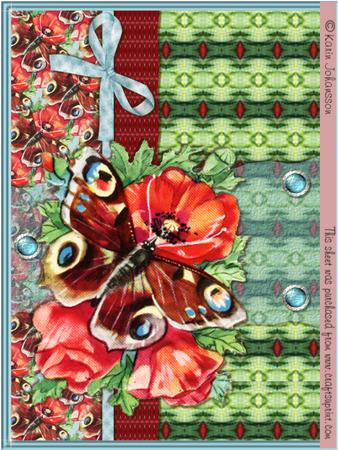 Peacock Butterfly Card Kit - 6 Pages