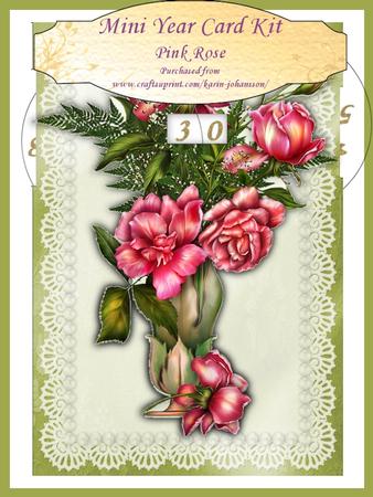 Pink Rose - Year Card