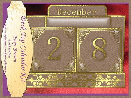 Fury Brown - Desk Top Calendar