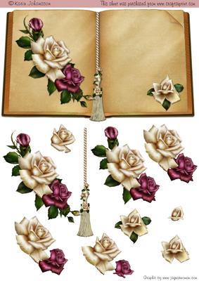 Cream and Purple Rose Book