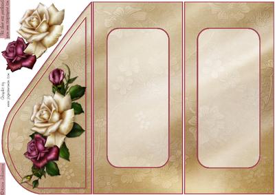 Cream and Purple Rose Teardrop