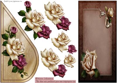Cream and Purple Rose Duo Fold