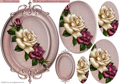 Cream and Purple Rose Pyramid