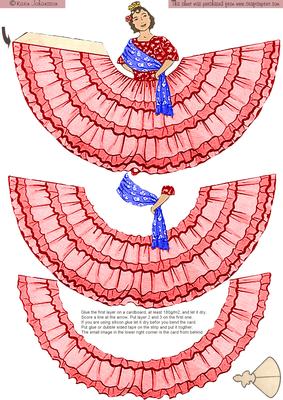 Stand Up Lady in a Flamenco Dress Step by Step
