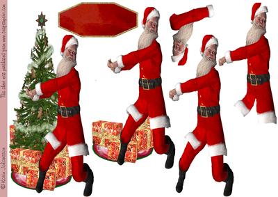 Theatre Fold Card - Rocking Santa 2
