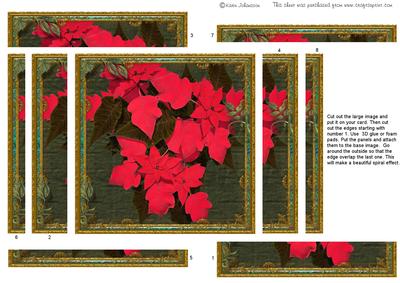 Poinsettia Spiral Edge Stacker Card Front