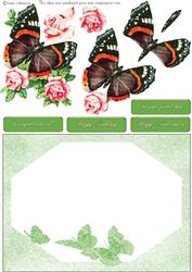 Butterfly &pink Flower - Year Card Part 2