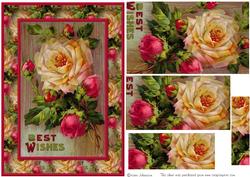 Best Wishes - Pink and Yellow Roses