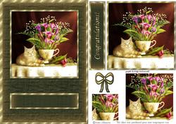 Cat Wiht Flowers