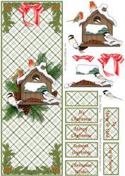 Christmas Bird House - Large Dl Card