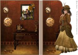 Steampunk Lady - Envelope Card Part 1