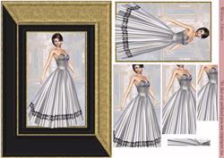 Elegant Lady in Black and White Pyramid