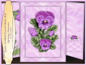 Spring Pansies - Gate Folded Easel