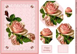 Pink Rose on Lace Pyramid