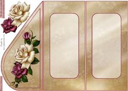 Cream and Purple Rose Teardrop