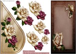 Cream and Purple Rose Duo Fold