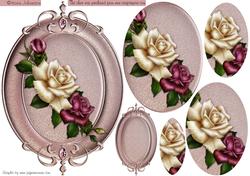 Cream and Purple Rose Pyramid