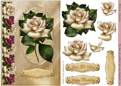 Cream Rose Quick Card