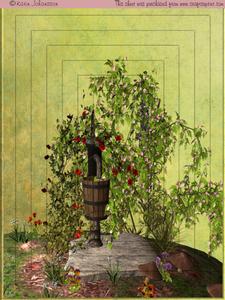 Flower with Old Water Pump - 6 Pages