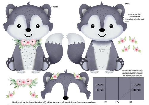 Could be a Fox, Racoon or Possum Easel Card
