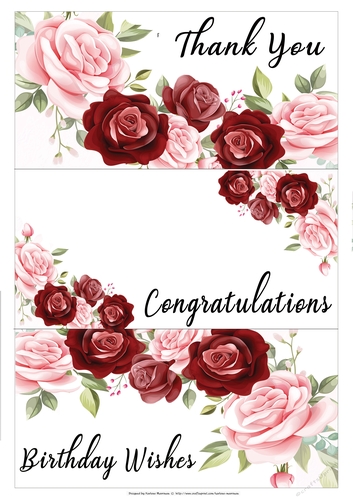 3 Card Topper Floral Sheet - 01