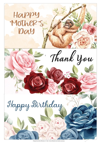 3 Card Topper Floral Sheet - 04