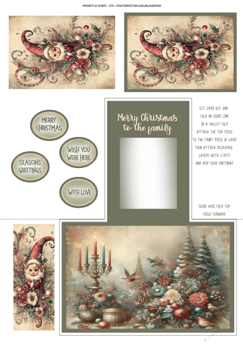 Muted Christmas Fold Over Mountain Card
