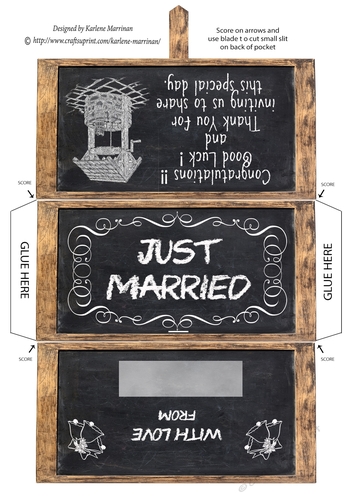 Chalkboard Wedding Wishing Well Money/Voucher Pocket