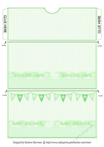 Baby Bunting Shower Voucher/ Money Pocket - Green