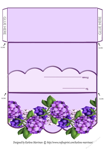 Heavenly Hydrangea -  Envelope Money/Voucher Wallet - Purple