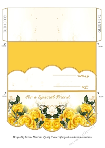 Golden Roses -  Envelope Money/Voucher Wallet - Special Friend