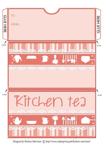 Kitchen Tea -  Envelope Money/Voucher Wallet - Orange