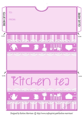 Kitchen Tea -  Envelope Money/Voucher Wallet - Pink