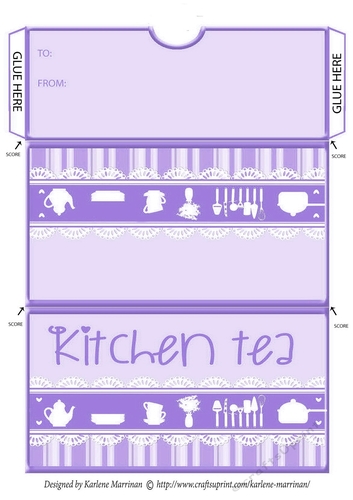 Kitchen Tea -  Envelope Money/Voucher Wallet - Purple