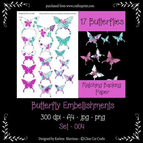 Butterfly Embellishments - Set 004 - Mix it Up