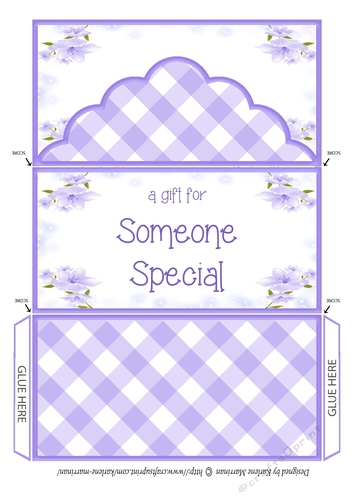 Purple Gingham Someone Special Money/Voucher  Pocket