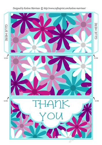 Crazy Daisy Thank You Money/Voucher  Pocket