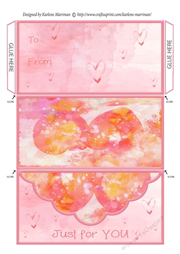 Pink Heart Gift Money/Voucher  Pocket
