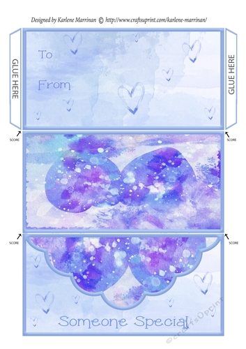 Lavender Blue Heart Gift Money/Voucher  Pocket