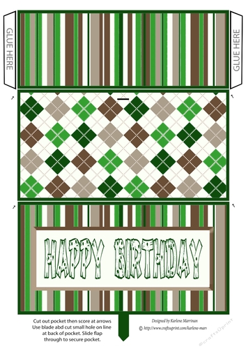 Check Box Happy Birthday Money/Voucher Wallet, Pocket