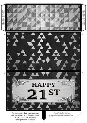 Male 21st Money/Voucher Wallet, Pocket, Envelope