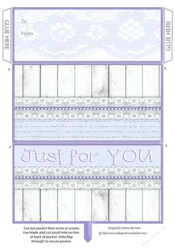 Just For You Lace Money/Voucher Wallet, Envelope Pocket