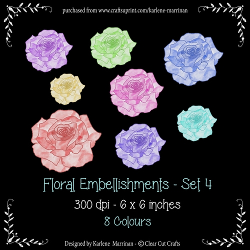 Watercolor Flower Pack 4