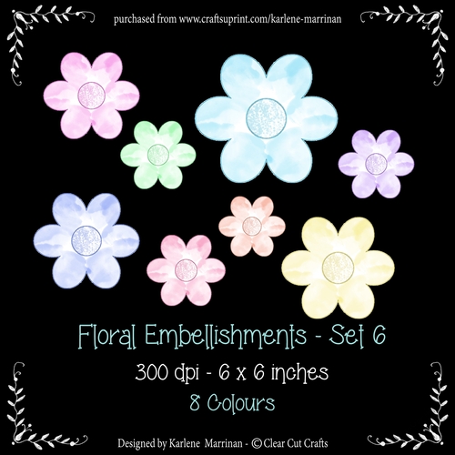 Watercolor Flower Pack 6