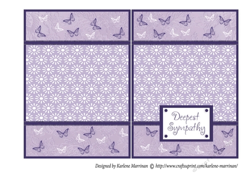 Butterfly Sympathy Card - Purple
